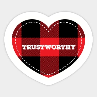 Buffalo Plaid Lumberjack Trustworthy Love Heart Sticker